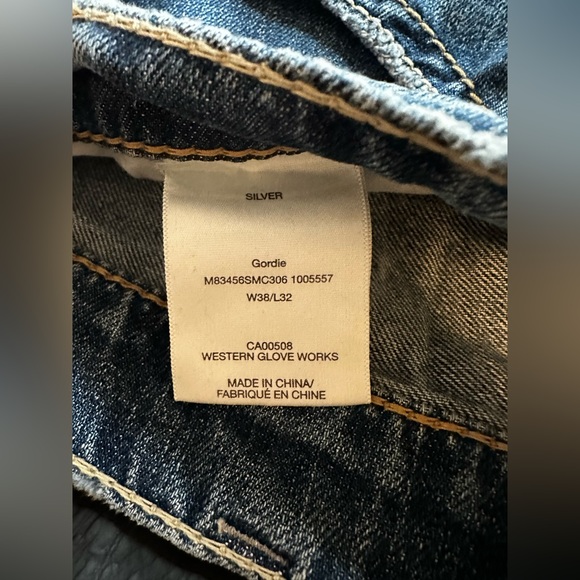 Silver Jeans Co Gordie Men's 38x32 Loose Fit Straight Leg Blue Wash Distressed - Picture 12 of 13